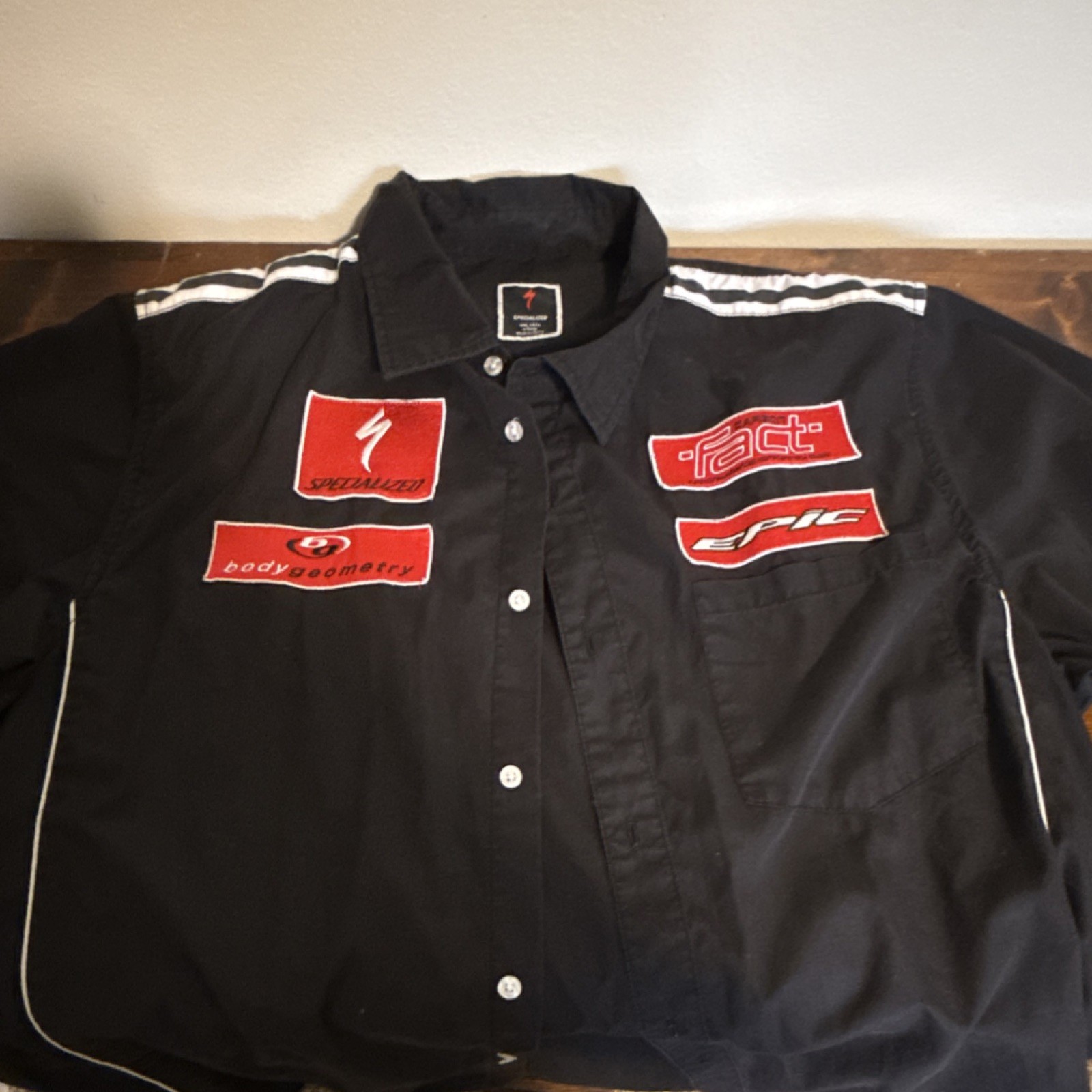 Specialized Men’s XL Shop Shirt Black Solid Button-Up Collared Short Sleeve