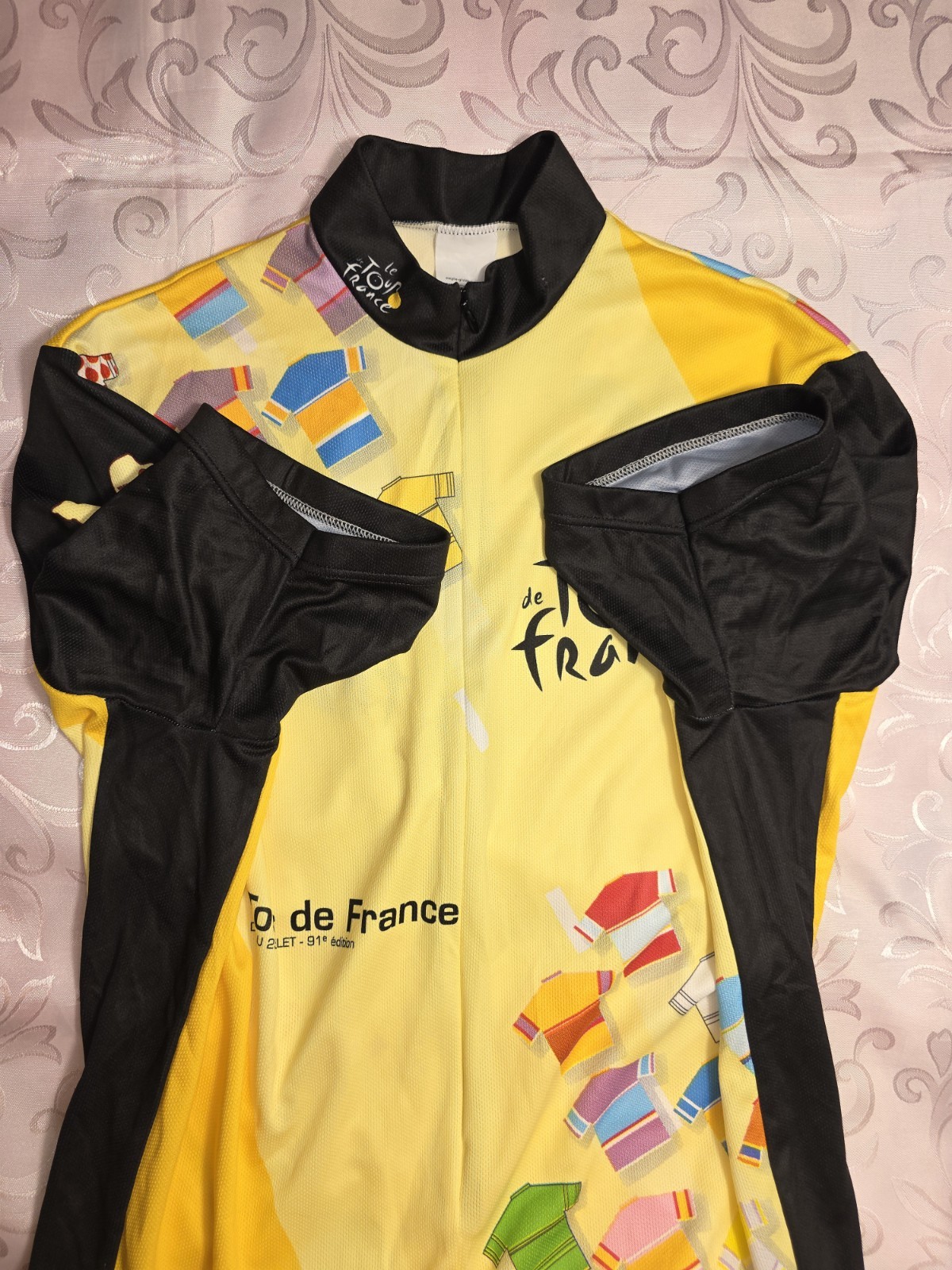 VTG 2004 Le Tour De France Cycling Jersey Men’s Large 3/4 Zip Pockets Made Italy