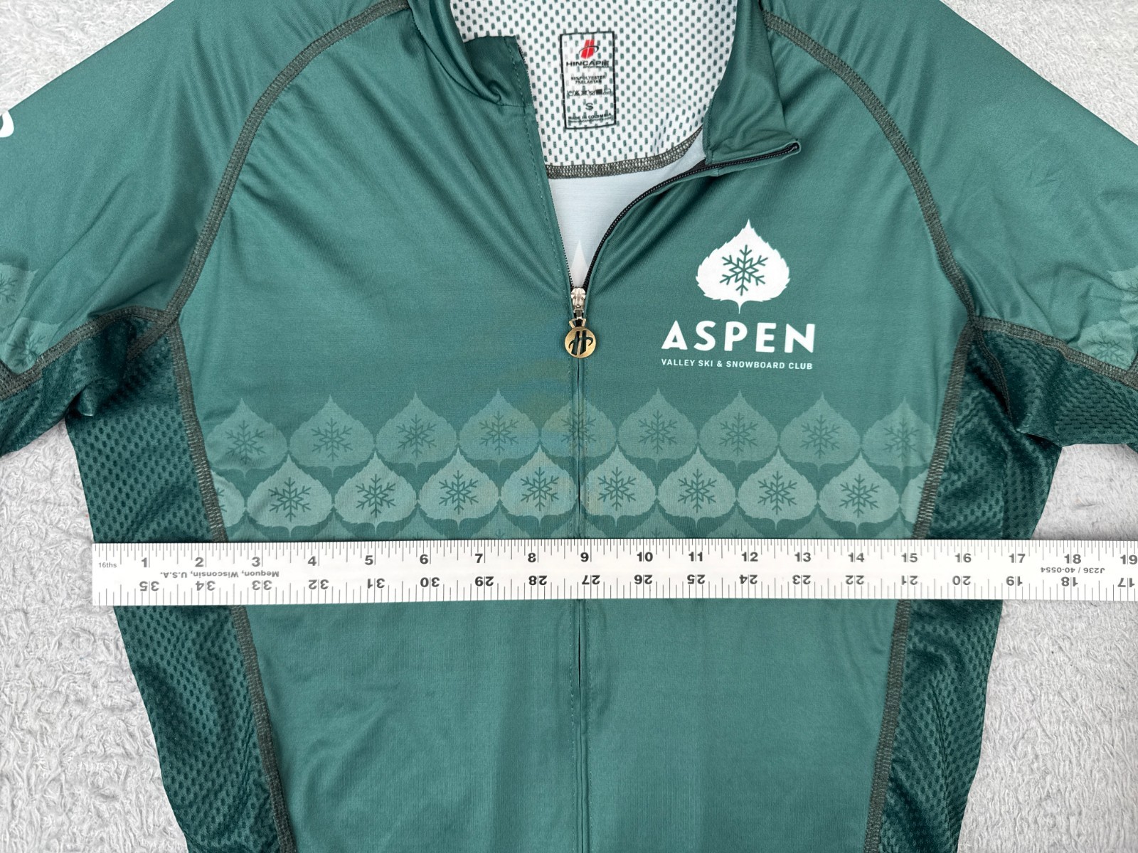 Hincapie Cycling Jersey Adult Small Green Aspen Valley Ski And Snowboard Club CO