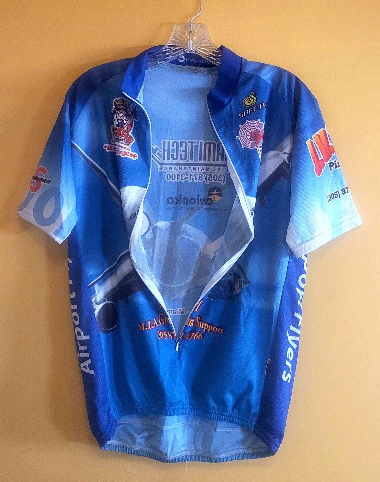 Passenger Airplane Safety Cycling Jersey New XL 3/4 Zip Pockets Free Shipping