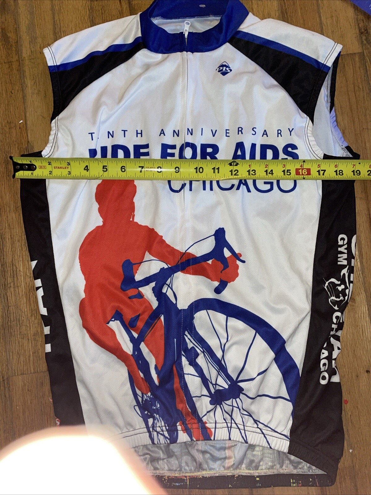 Pre-Owned Cycling Jersey Mens Size L 10th Annual Ride For AIDS Chicago