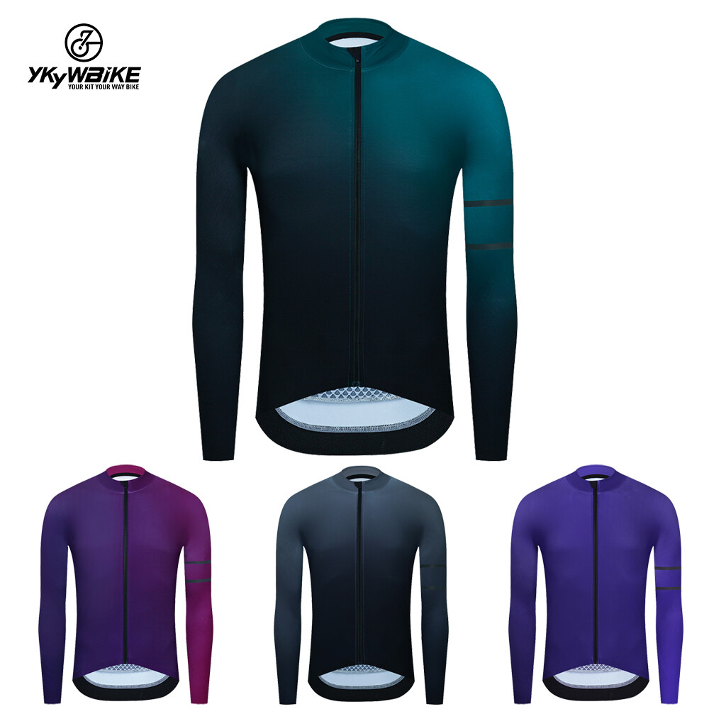 Men’s Cycling Jersey Bicycle Shirt Fleece Long Sleeve Road Bike Autumn&Winter