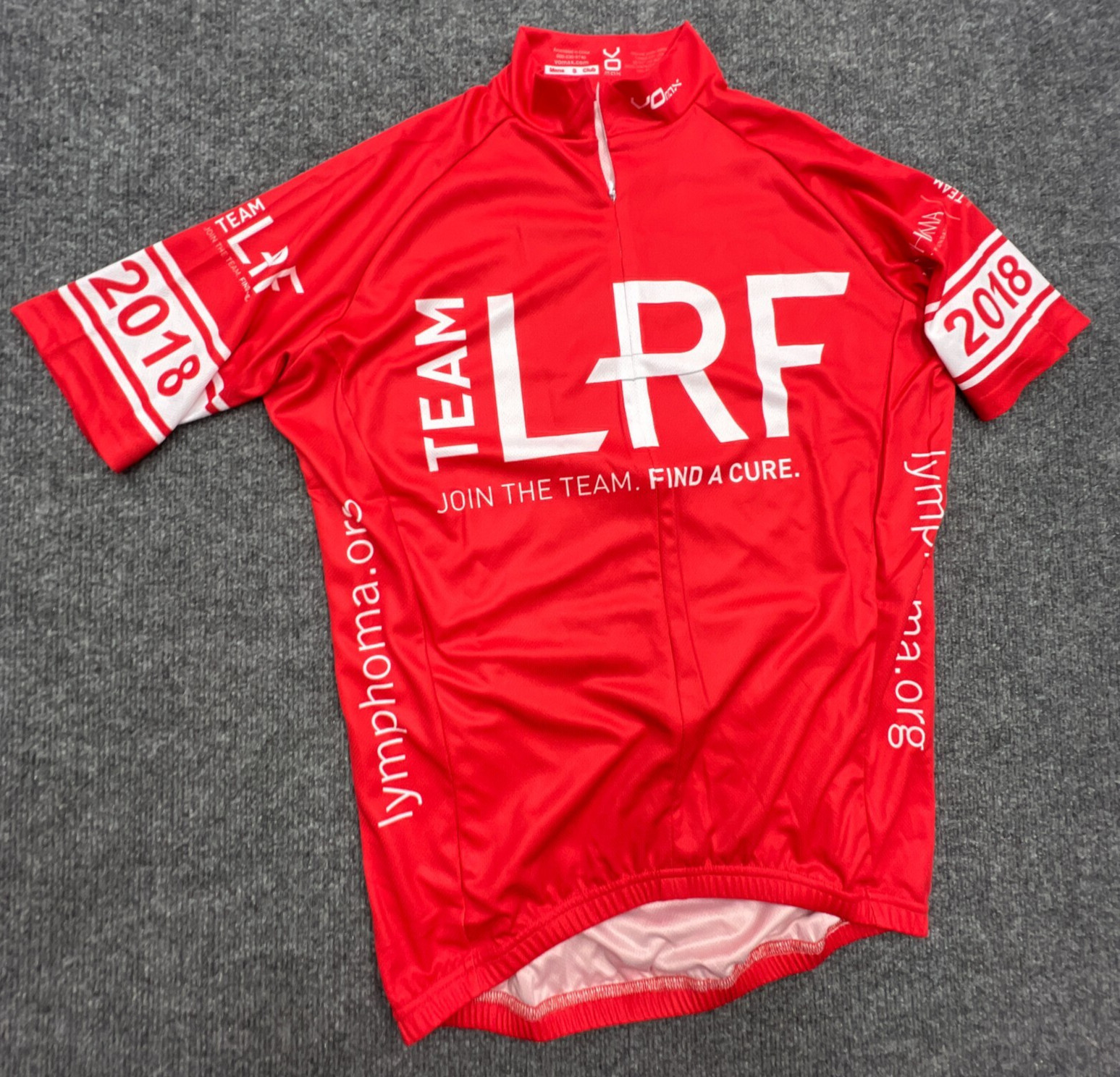 VOMAX Cycling Jersey Mens S Lymphoma Research Foundation 2018 Charity Team LRF