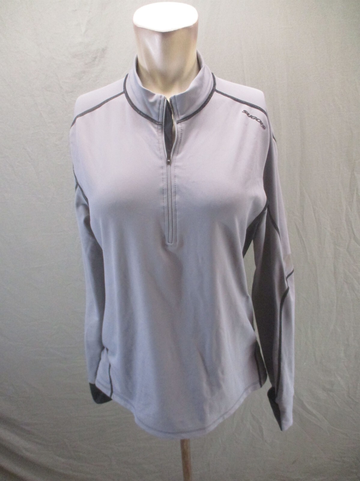 Sugoi Size L Womens High Neck 1/2 Zip Back Pocket Long Sleeve Cycling Jersey 204