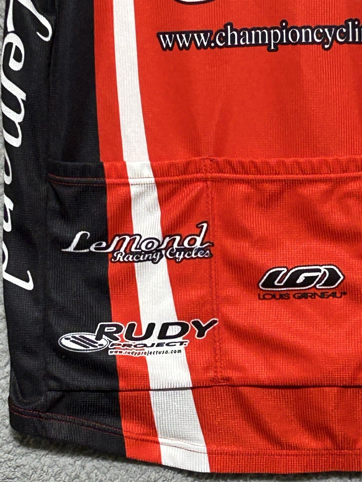 Louis Garneau Champion Cycling Jersey Mens XL Nike Cliff Bar Lemonds Racing