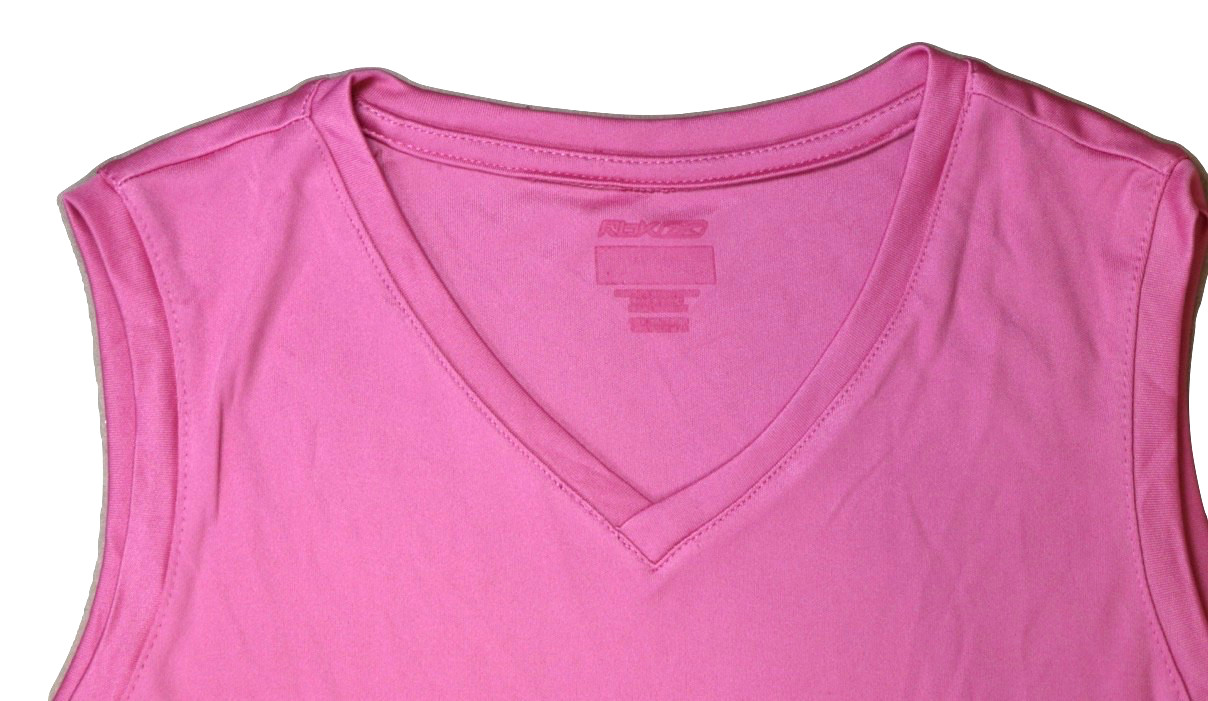 Reebok Womens Small Pink Sleeveless Athletic Workout Top Mesh V Neck Activewear