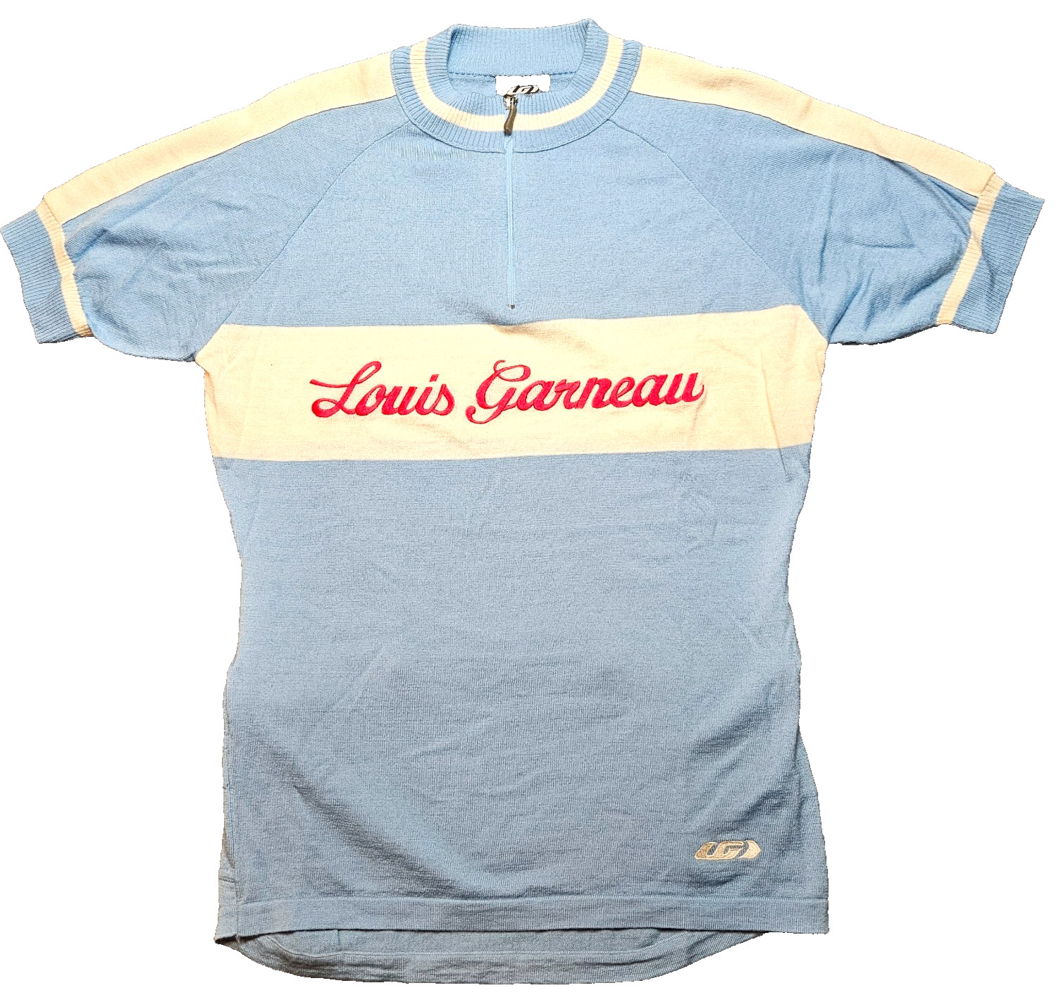 Louis Garneau 100% Wool Short Sleeve Cycling Jersey Sky Blue Men’s Medium