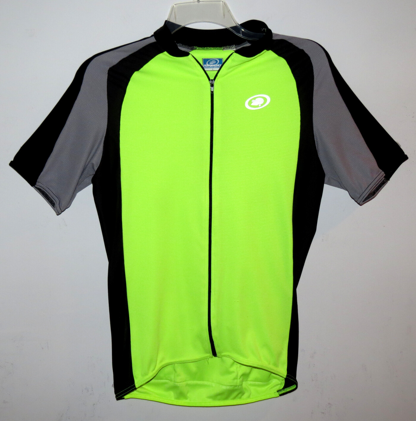 Performance Cycling Jersey Full Zip Men’s Size L Short Sleeve Triple Pocket Nice
