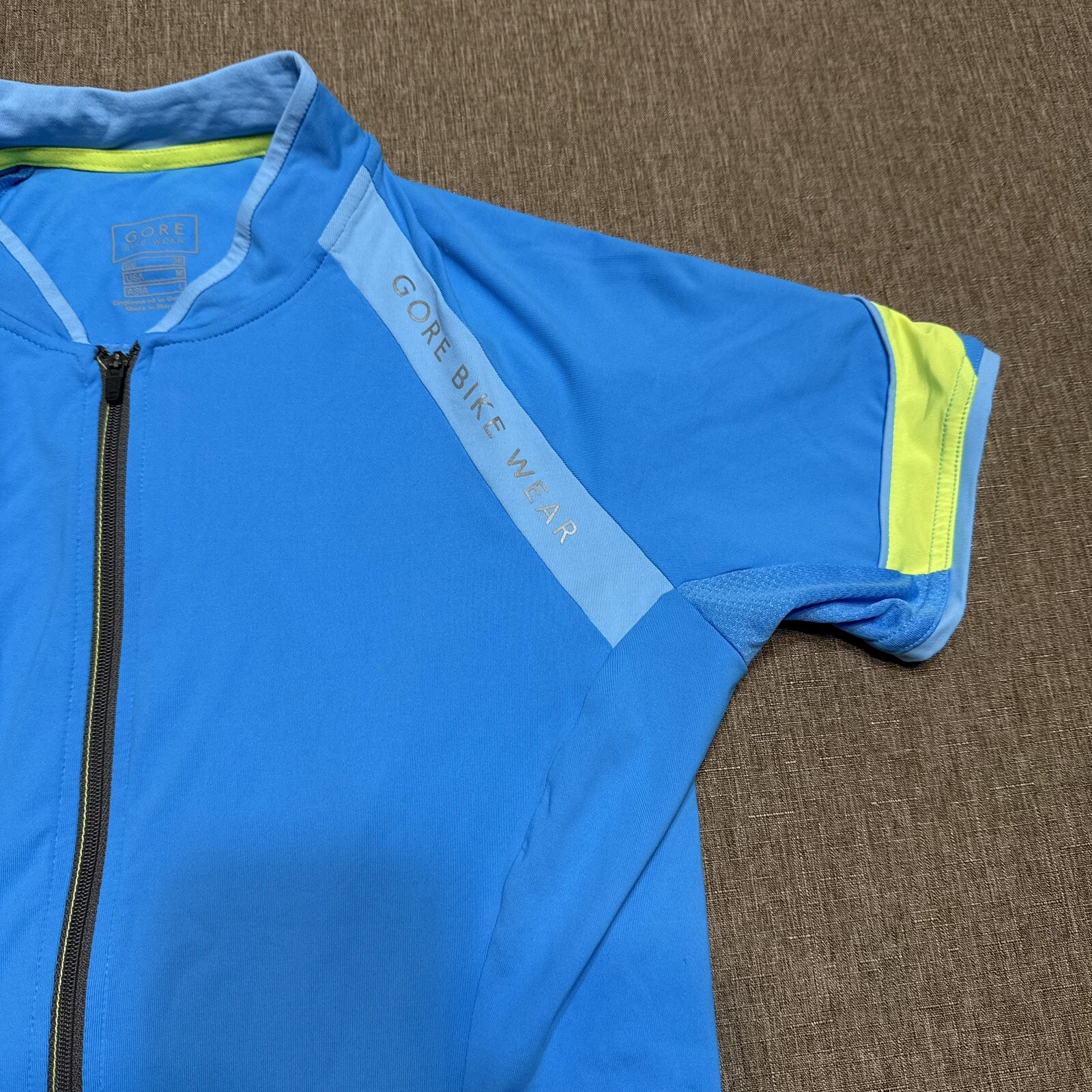 Gore Bike Wear Cycling Jersey Mens Medium Blue Full Zip Lightweight