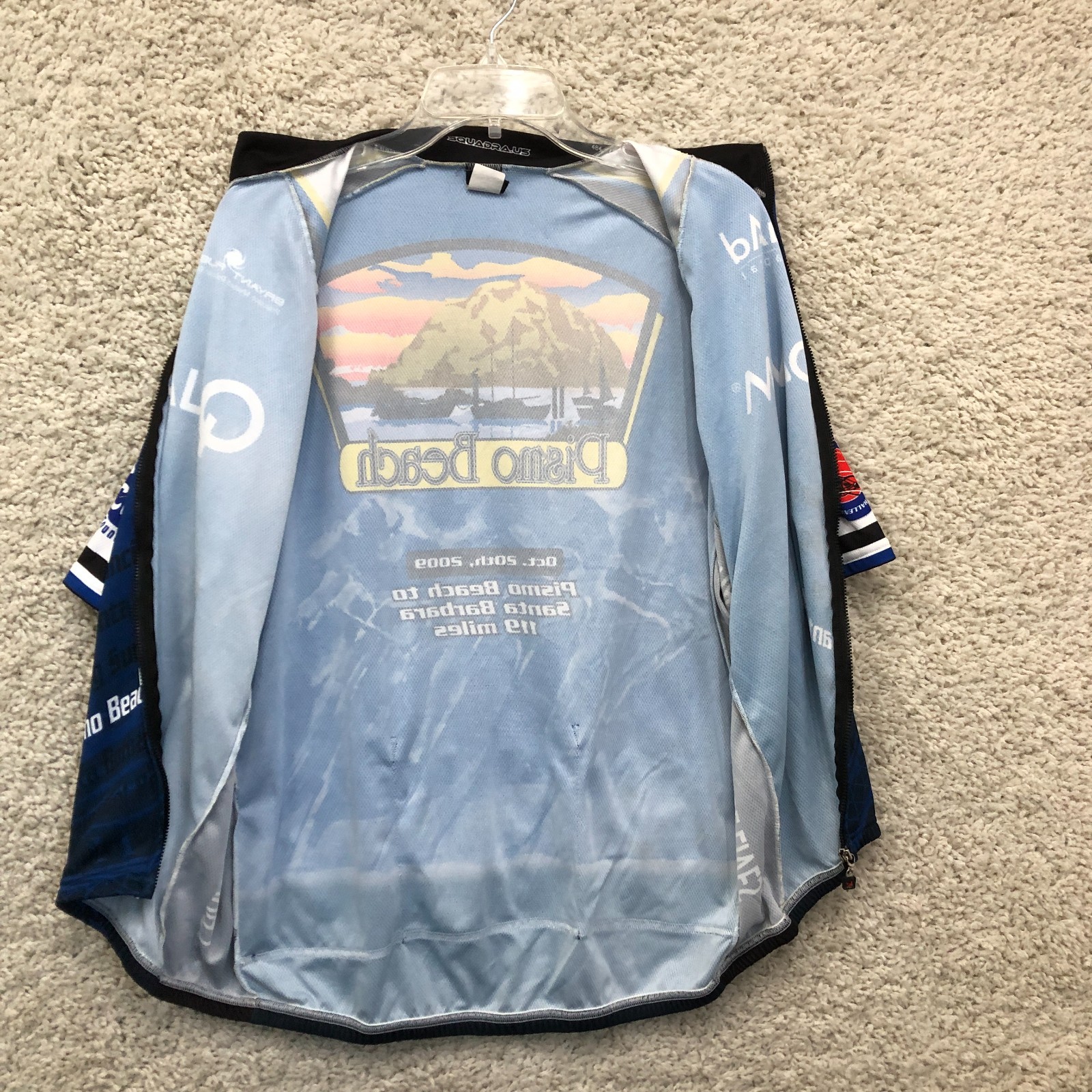 Squadra Qualcomm Cycling Jersey XXXL Adult Blue Relaxed Fit Full Zip Mens 3XL