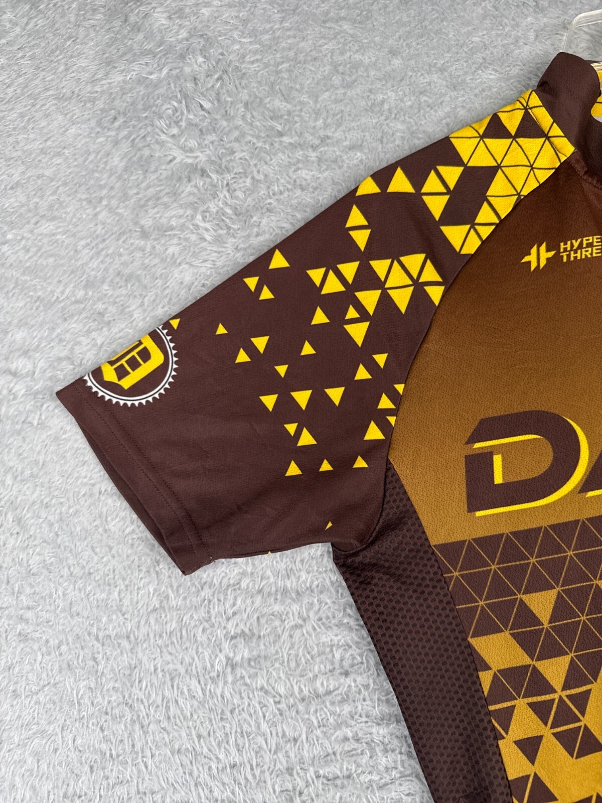 Hyperthreads Cycling Jersey Women Large Brown Yellow Davis Full ZIp Polyester