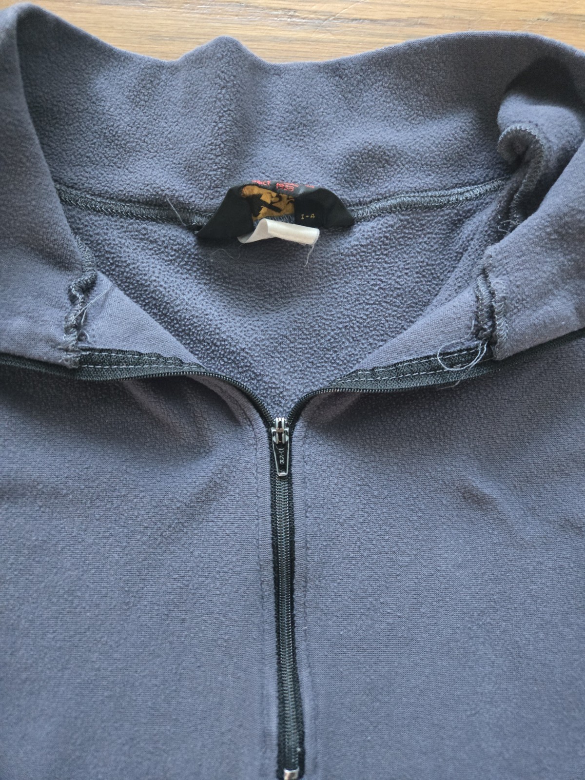 Men’s REI Vintage Cycling Fleece. 3/4 Zip Size L Back Pocket Blue