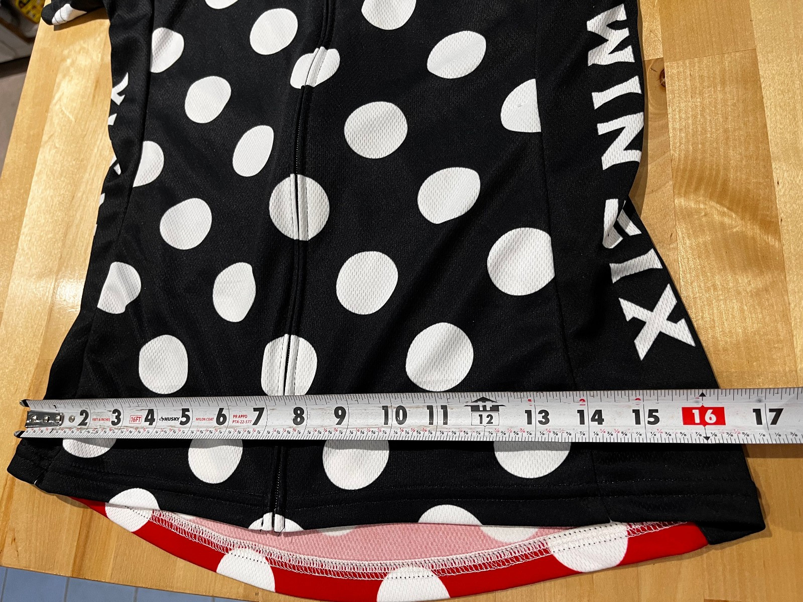 Twin Six Black/White Polka Dots w/ Red Trim Short Sleeve Full Zip Cycling Jersey
