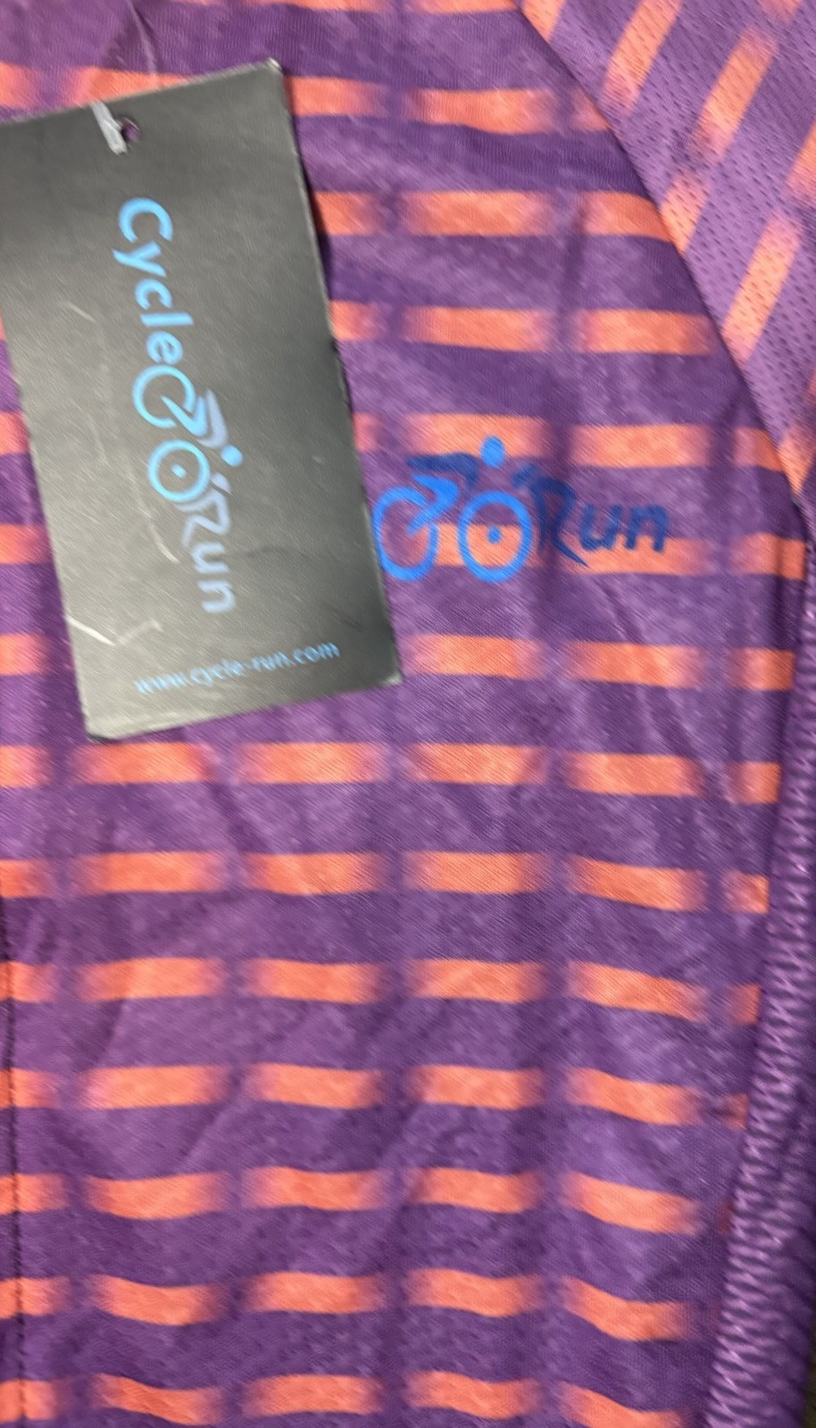 Cycle-Run Purple Orange Full Zip Long Sleeve 100% Polyester Shirt XS New