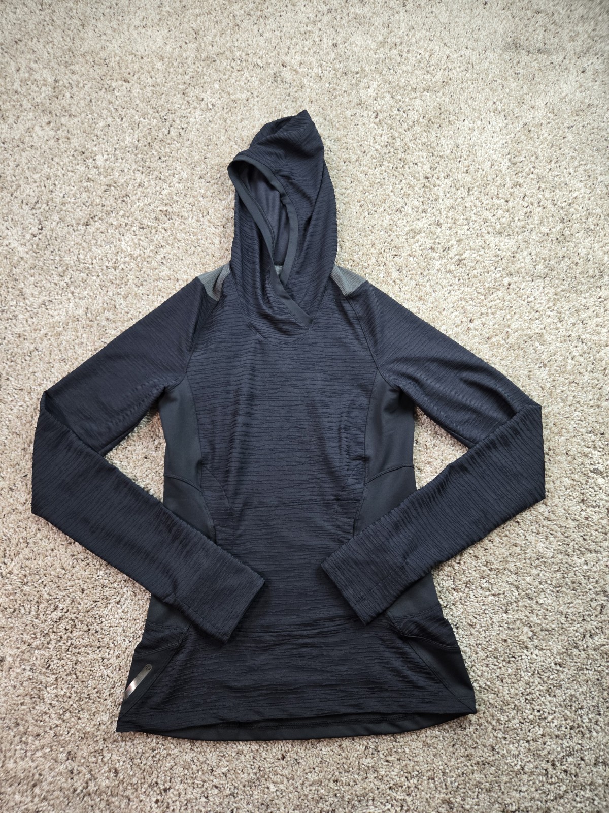 Pearl Izumi Cycling Hoodie Pullover Womens Medium Black Stretch Long Sleeve