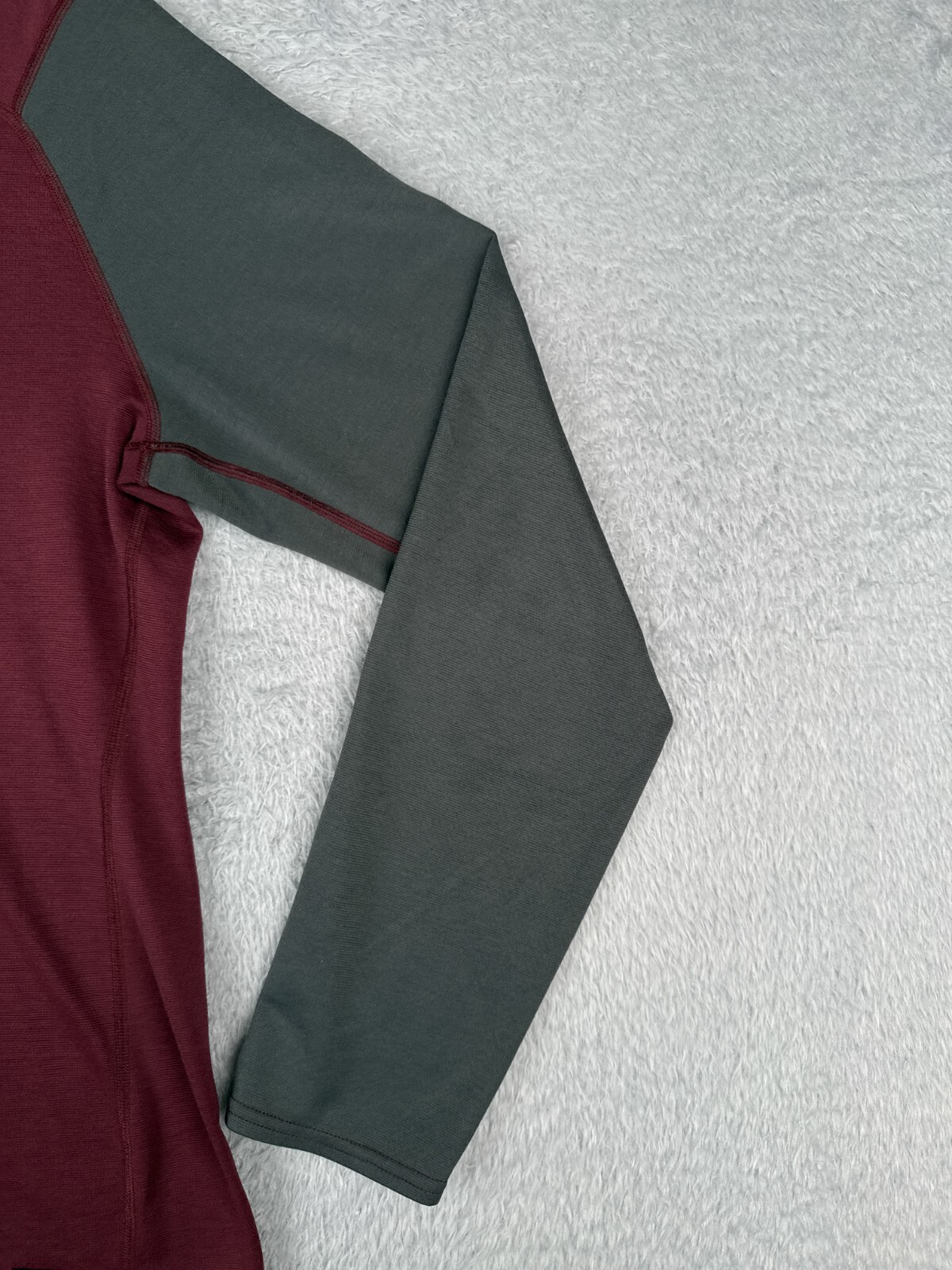 Patagonia Cycling Jersey Men Medium Red Gray Capiline 3 Polartec 1/4 Zip Poly