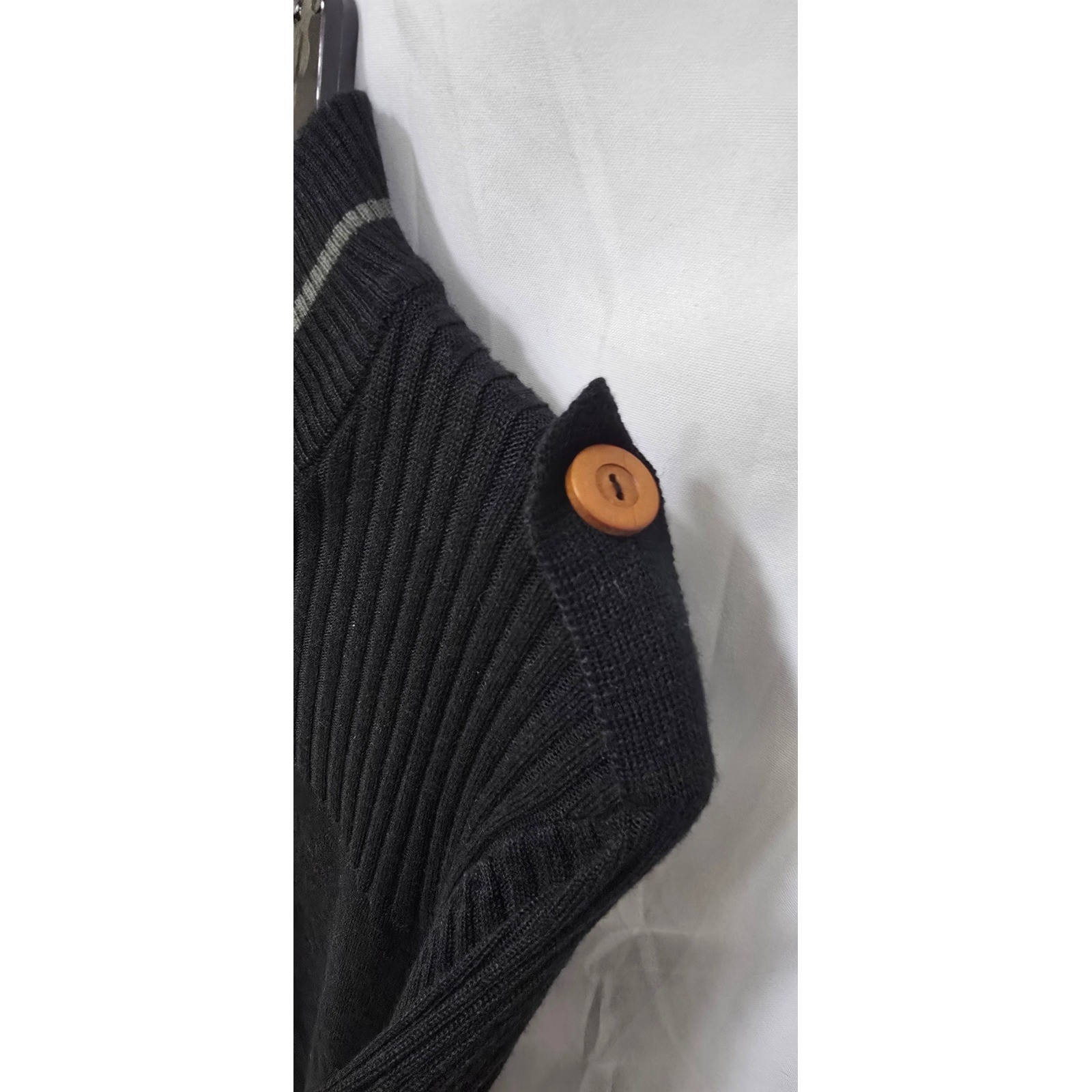 Pearl Izumi men L wool blend ribbed 3/4 zip long sleeve black cycling base layer