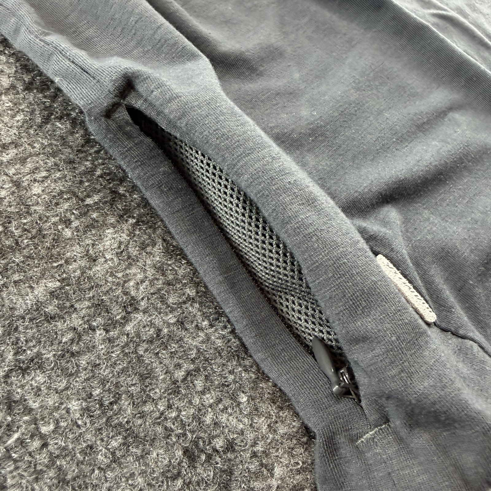 Specialized Merino Wool Blend Polo Shirt Mens Large Gray Cycling Zip Pocket