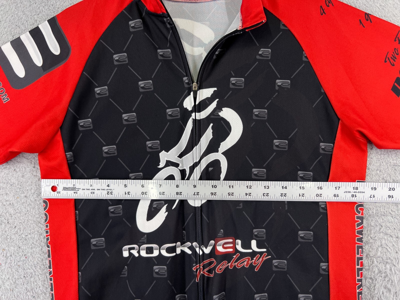 Epci Cycling Jersey Adult Medium Red Black Full Zip Pockets Polyester Rockwell
