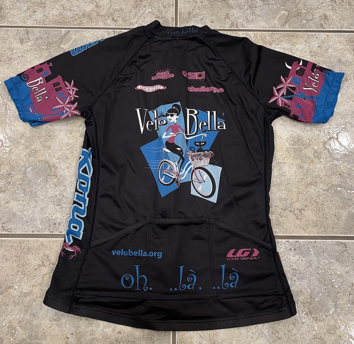 Louis Garneau Cycling Jersey Womens Large Short-Sleeve Bike Full Zip Pockets