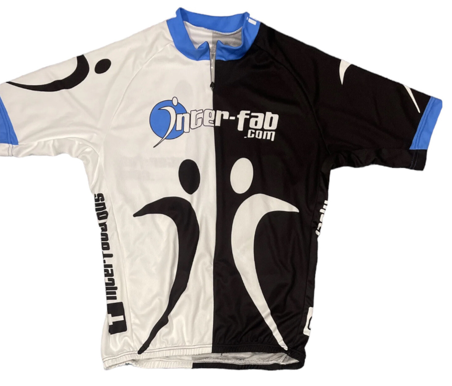 mens ATAC cycling jersey large blue short sleeve full zip lightweight
