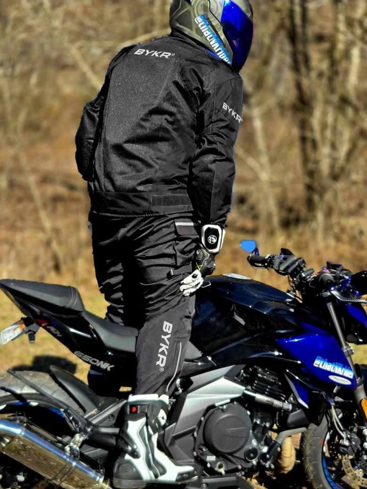 Motorcycle Pants for Men and Women Armored Cordura Overpants 32WX34L Black