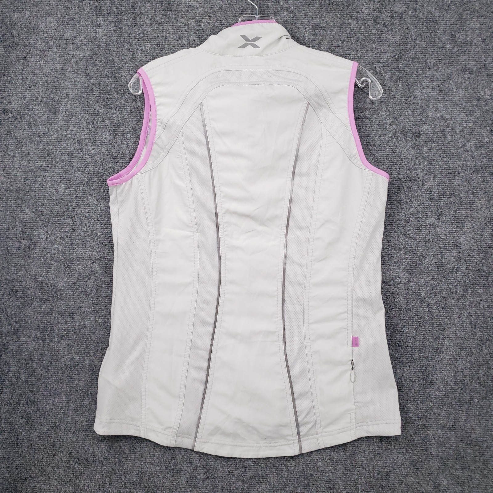 2XU Cycling Jersey Womens L Large Gray Wired Full Zip Sleeveless Bike Top Mesh