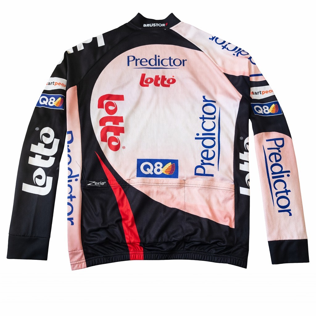 Zerie Predictor Lotto Cycling Jersey Mens M Long Sleeve Pro Team Race Pink Black