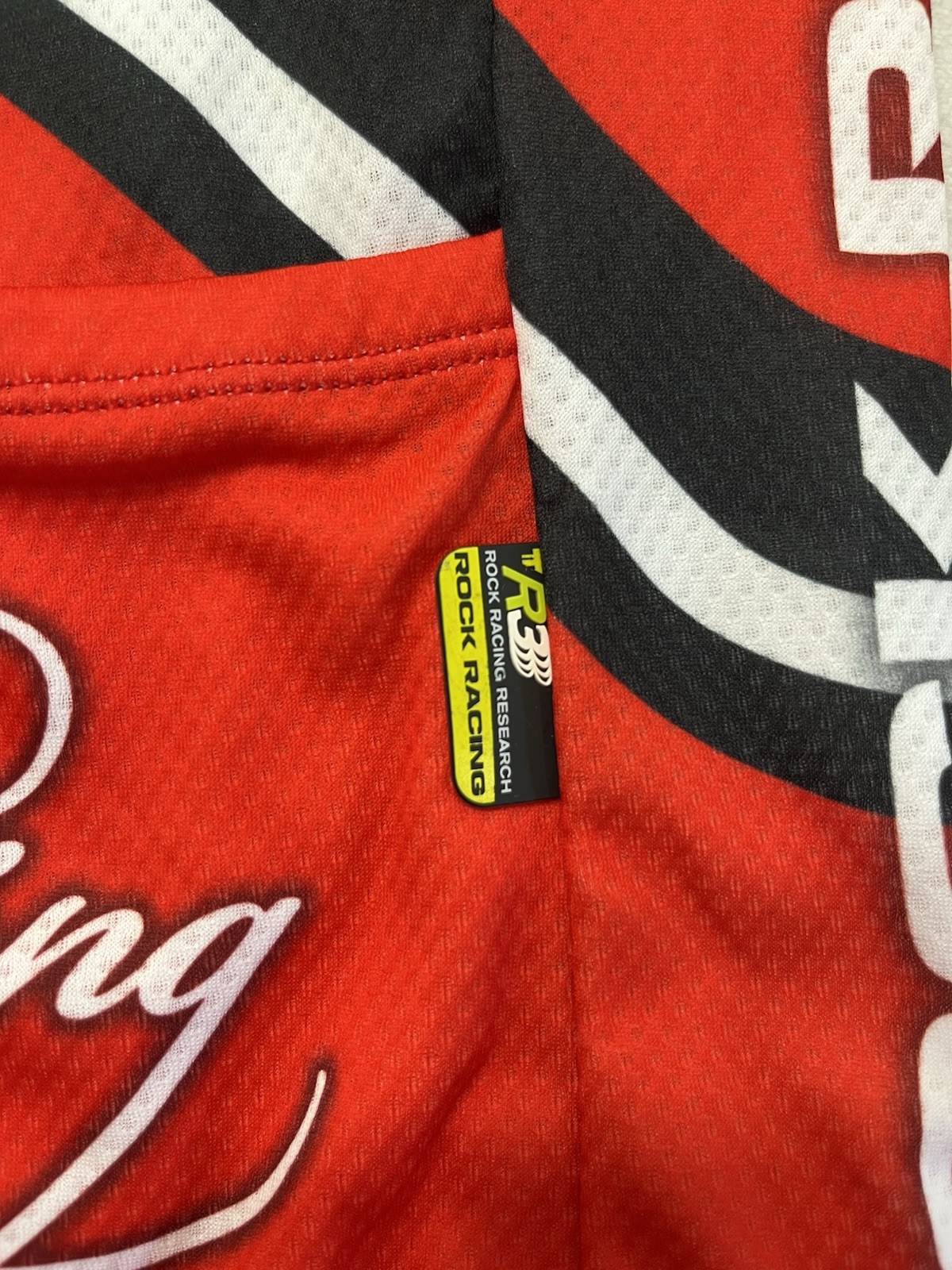 Rock Racing Cycling Jersey Men Large Red Black Skulls Full Zip Cadillac made USA