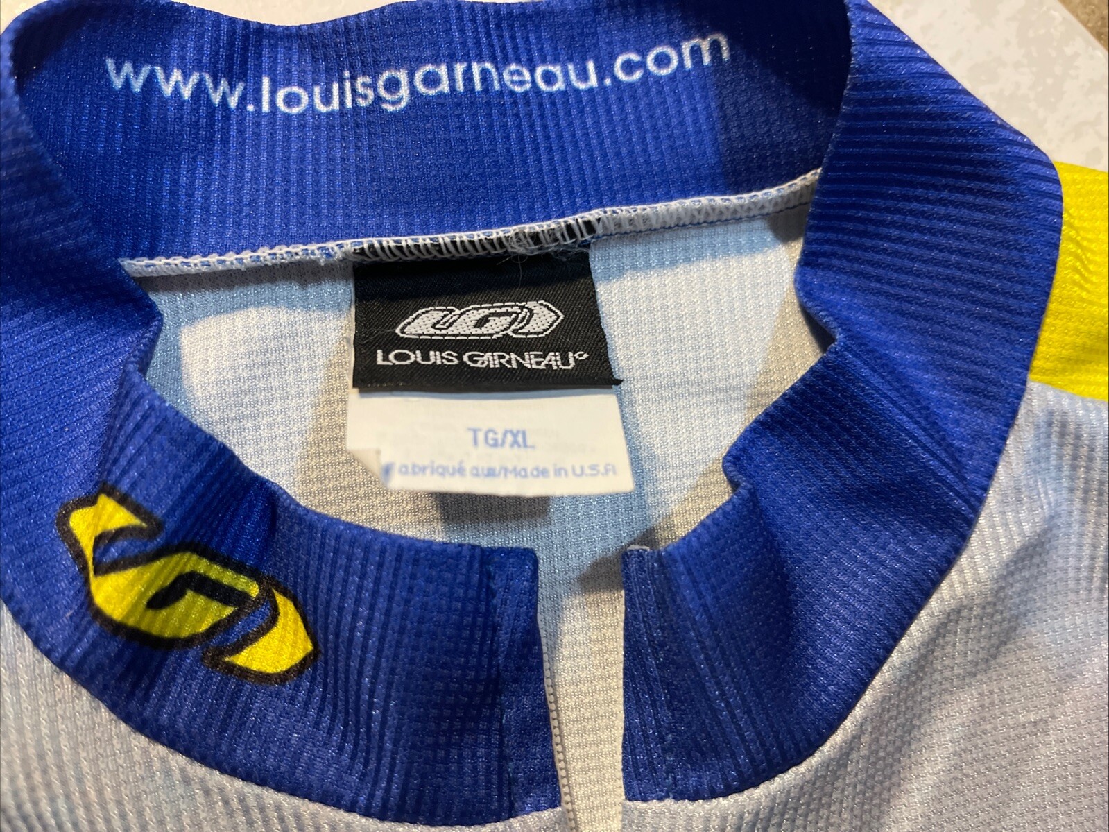 LOUIS GARNEAU Cycling Jersey Yellow and Blue Michelin Man Men’s XL