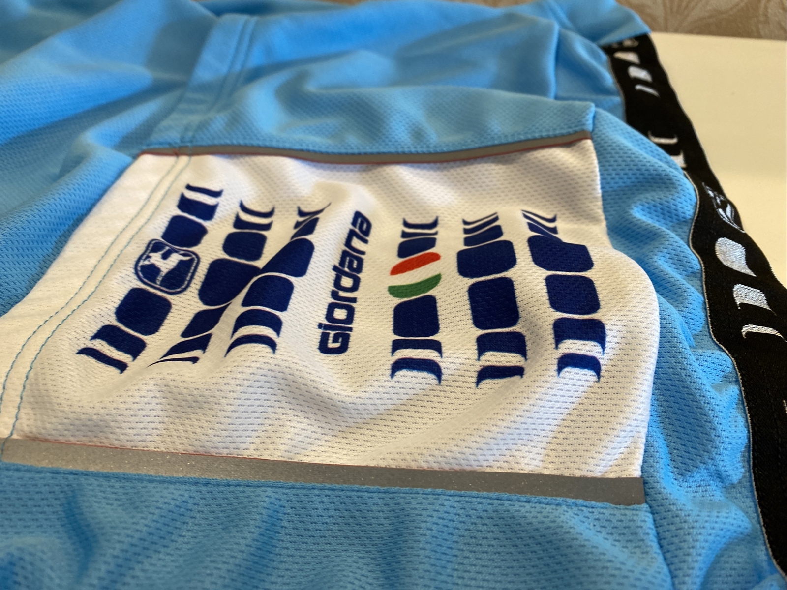 Giordana Ride Fit Unisex Kids Size 10 (XL5-48) Pro Jersey Blue Cycling Shirt