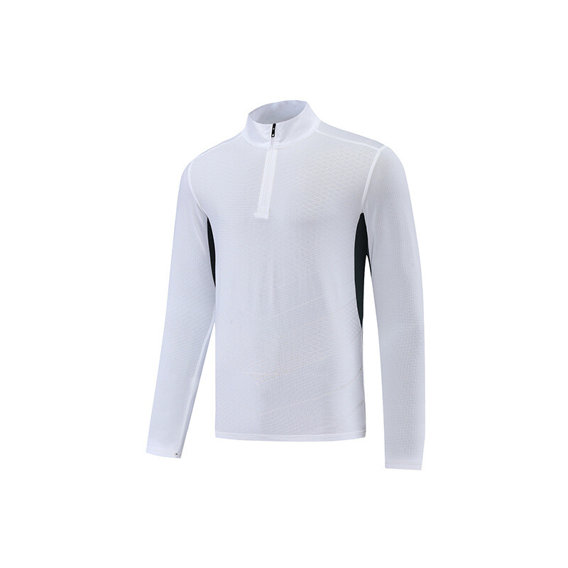 Men’s Stand Collar Fitness Shirt High Elastic Quick Drying Long Sleeve T-shirt