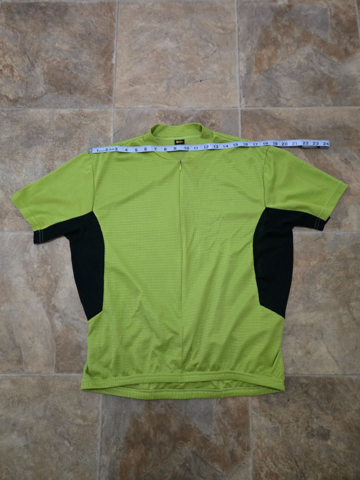 REI Vintage Men’s Cycling Jersey XL Green Black Jersey 3/4 Zip 3 Biking Pockets