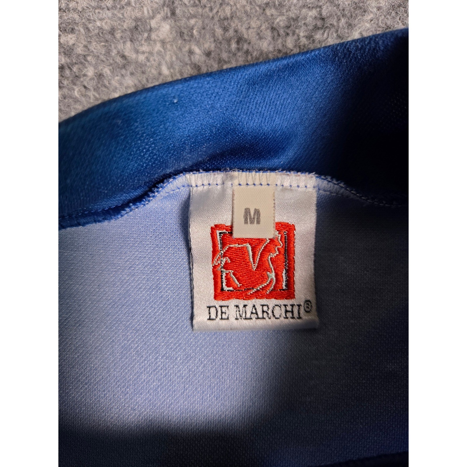 De Marchi Cycling Jersey Mens Medium 1/4 Zip Blue 50th Anniversary Made in Italy