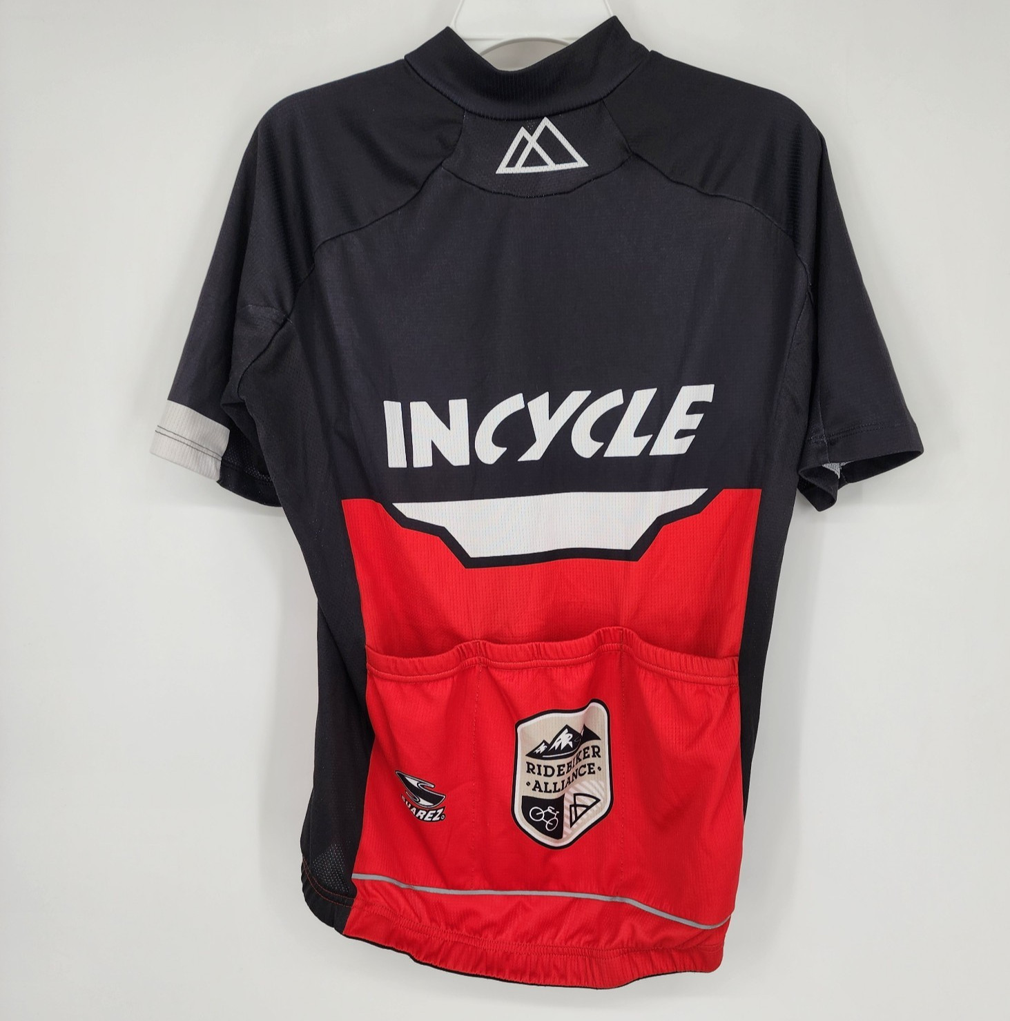Suarez Incycle Cycling Jersey Men’s Small Black and Red Full Zip EUC