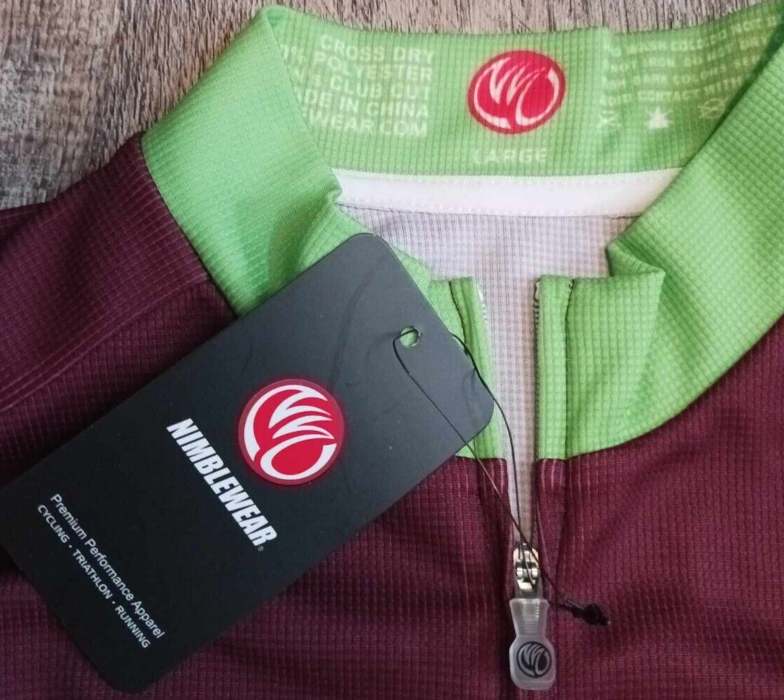 Nimblewear Good Dirt Cycling Bike Bicycle Jersey Mens Large Brown Zip New NWT ++