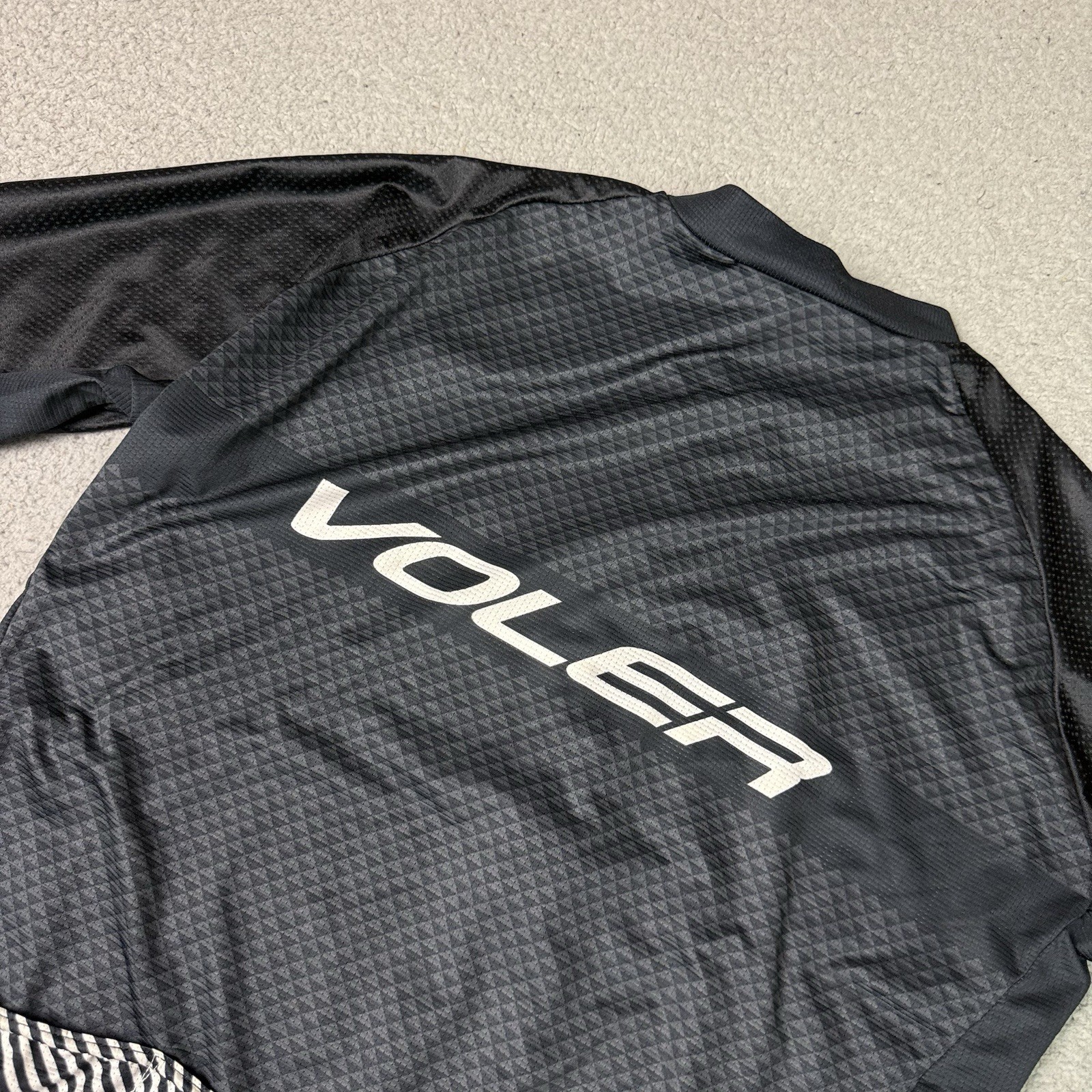 Voler Bicycling Jersey Shirt Adult Large Black 3/4 Zip Bicycle Stretch Workout L