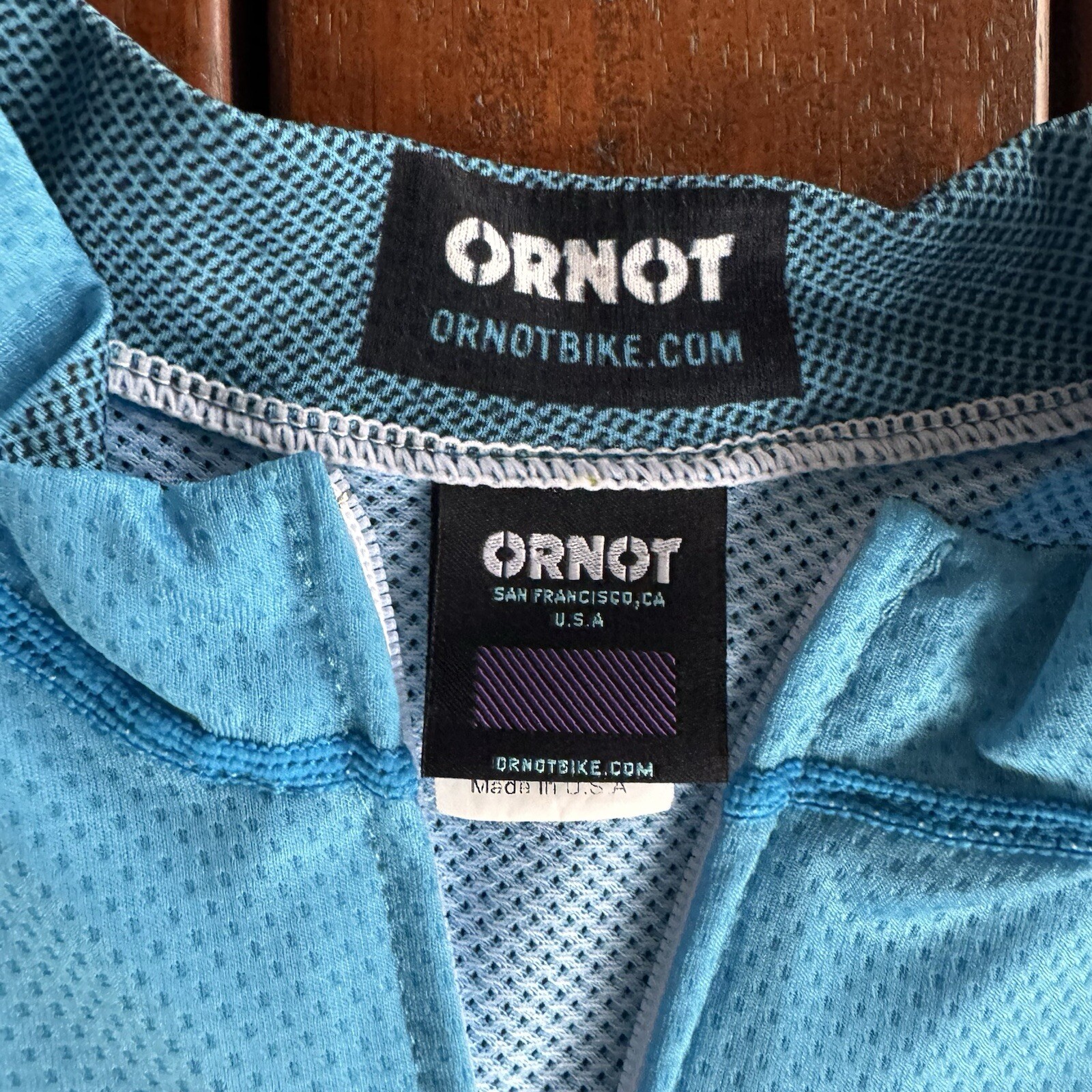 Ornot Size S Blue Cycling Jersey Full Zip Made in USA