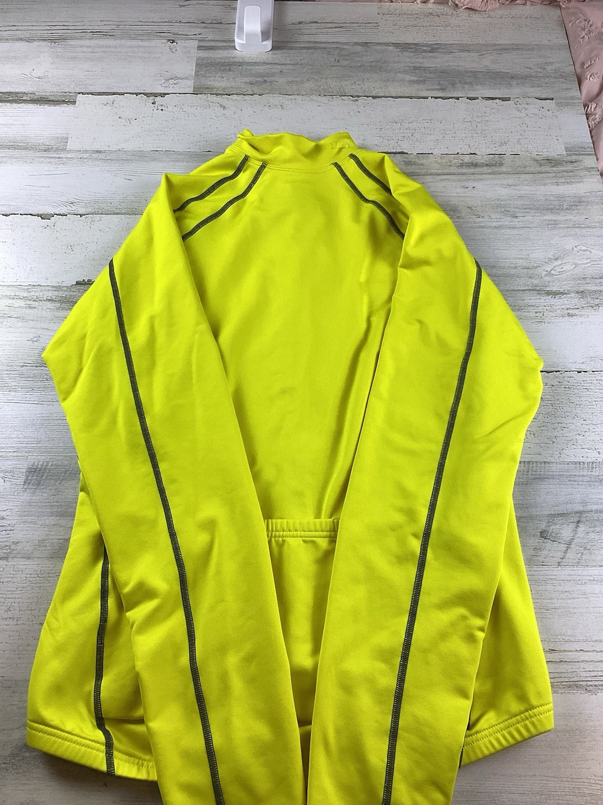 Novara Cycling Rider LS Full Zip Sz M Yellow Black Colorblock Waist Pockets