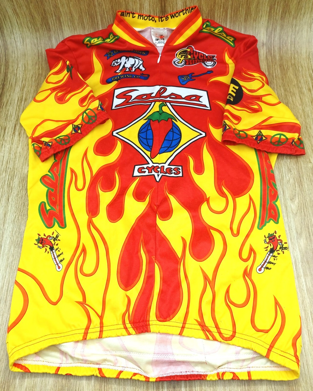 SALSA CYCLES Cycling-Aussie Full Graphic Cropped Racing Shirt XL Vintage