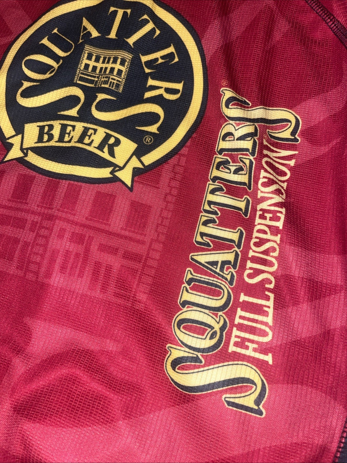 Cannondale Bicycling Jersey XL Squatters Beer 3/4 Zip Elastic Waist Rear Pockets