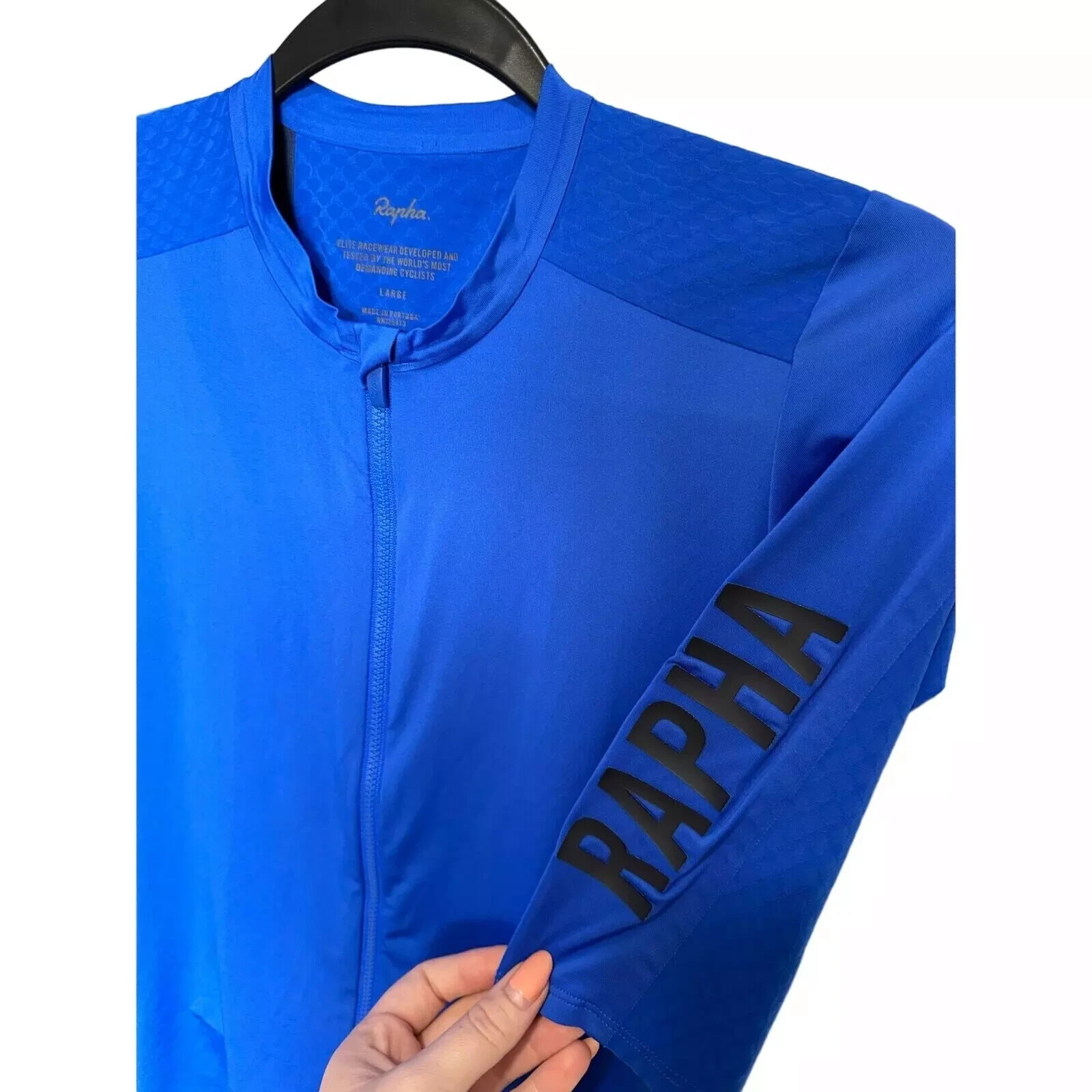 USED BLUE RAPHA SHORT SLEEVE CYCLING II AERO JERSEY PRO TEAM LIGHTWEIGHT LARGE