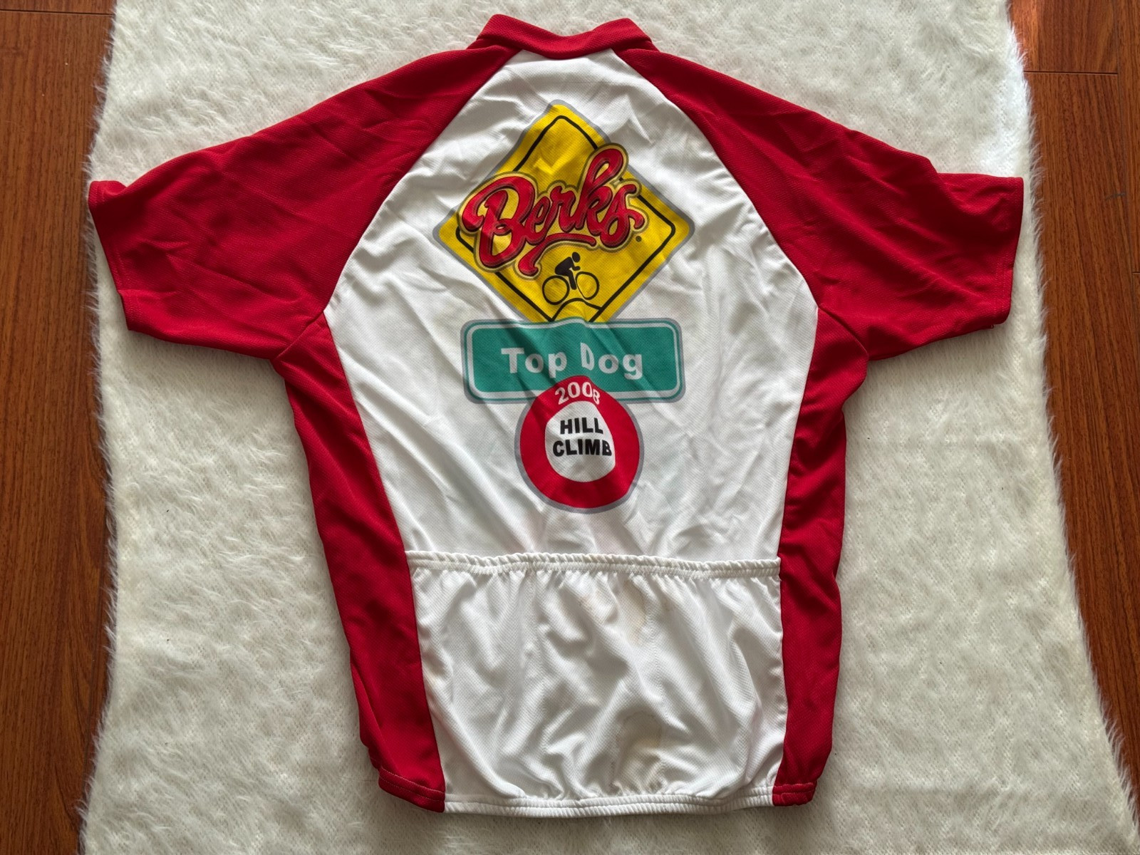 Berks Top Dog 2008 Hill Climb Red and White Cycling Jersey M