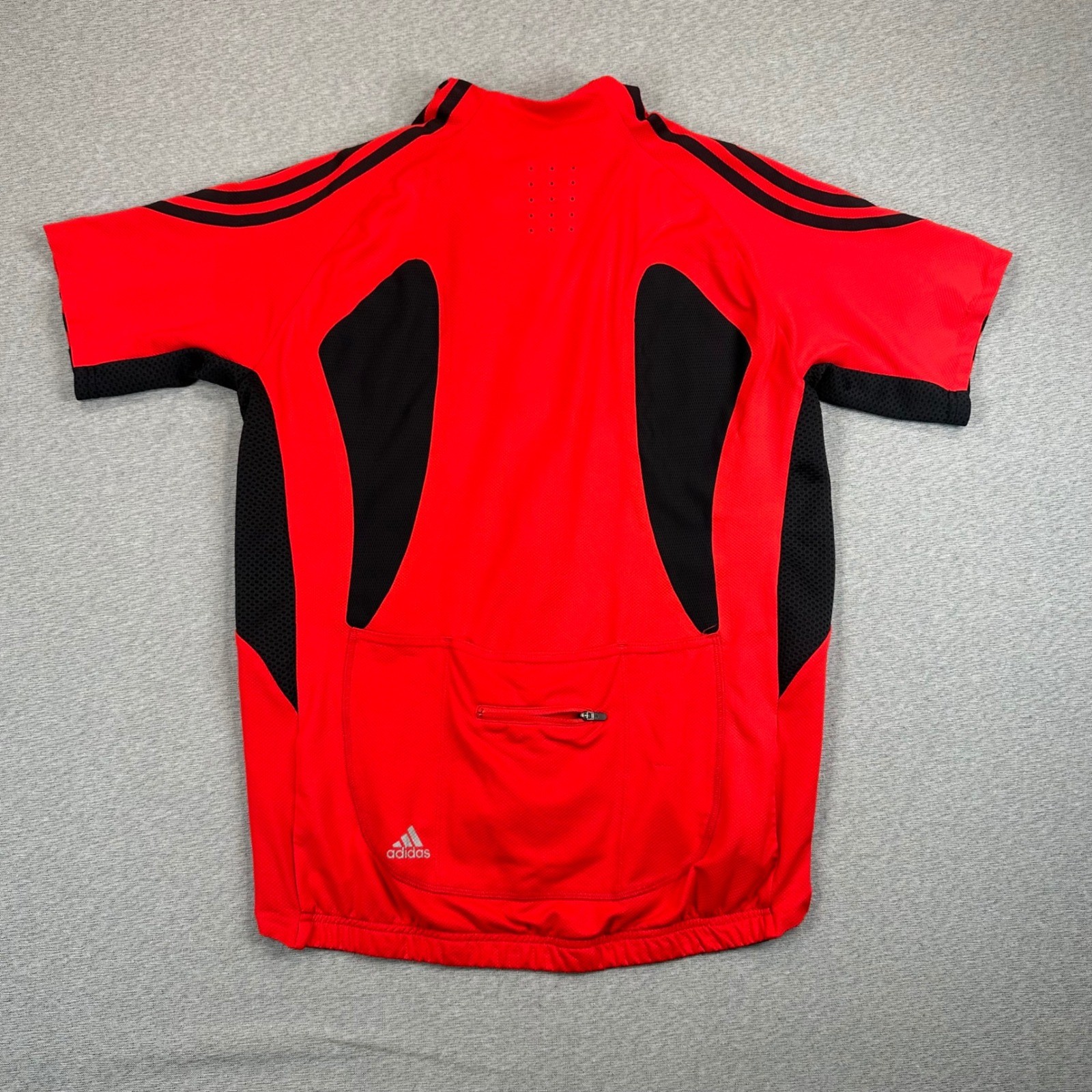 Adidas Formotion ClimaCool Cycling Jersey Men XL Red Black Full Zip Short Sleeve