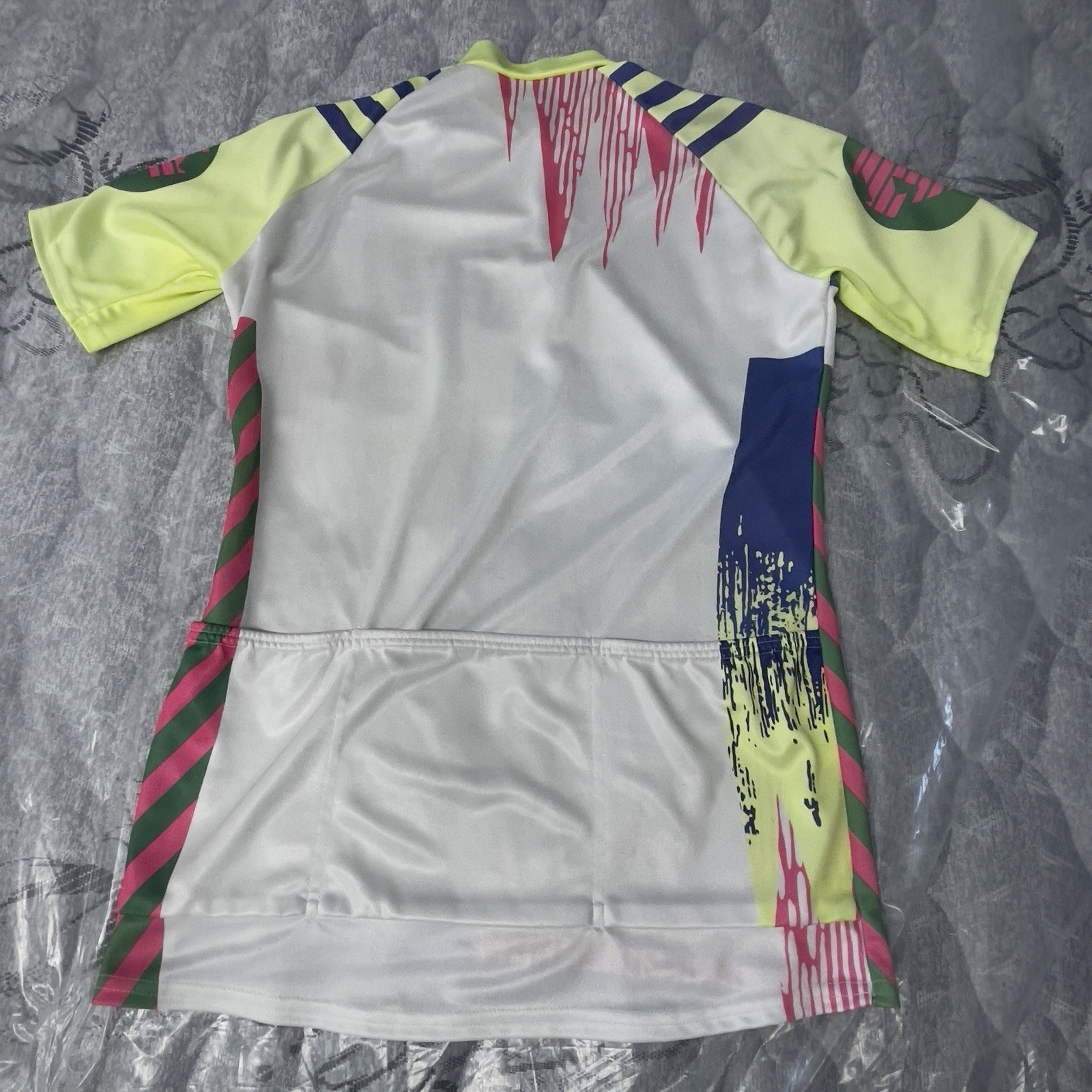 DESCENTE Cycling Jersey Coolmax Short Sleeve Back Pockets 1/4 Zip M Logo Stretch