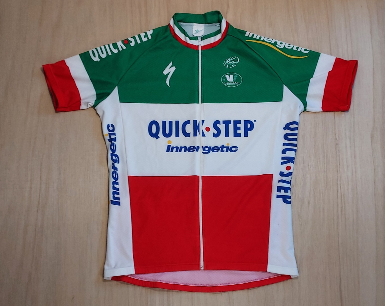 Quick Step Innergetic Vermarc Cycling Jersey Mens Medium 3/4 Zip UCI Pro Tour