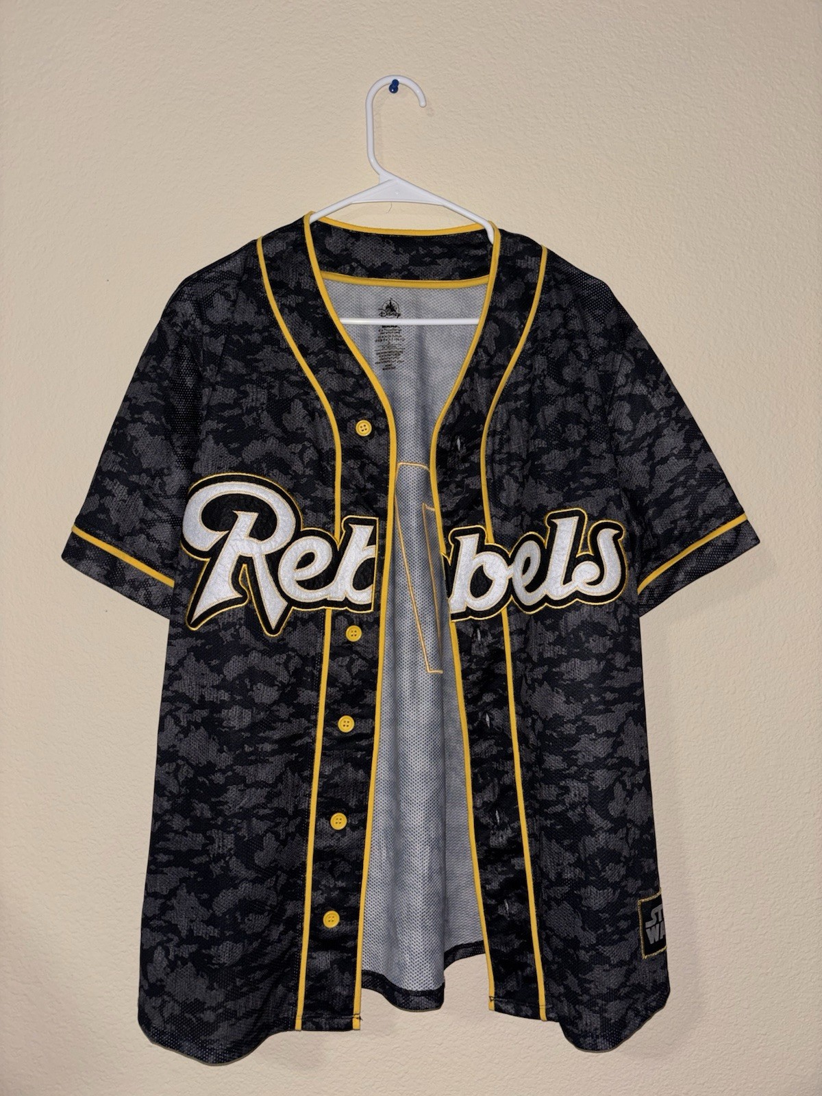 Disney Men’s Or Women’s Black and Yellow Rebels Jersey