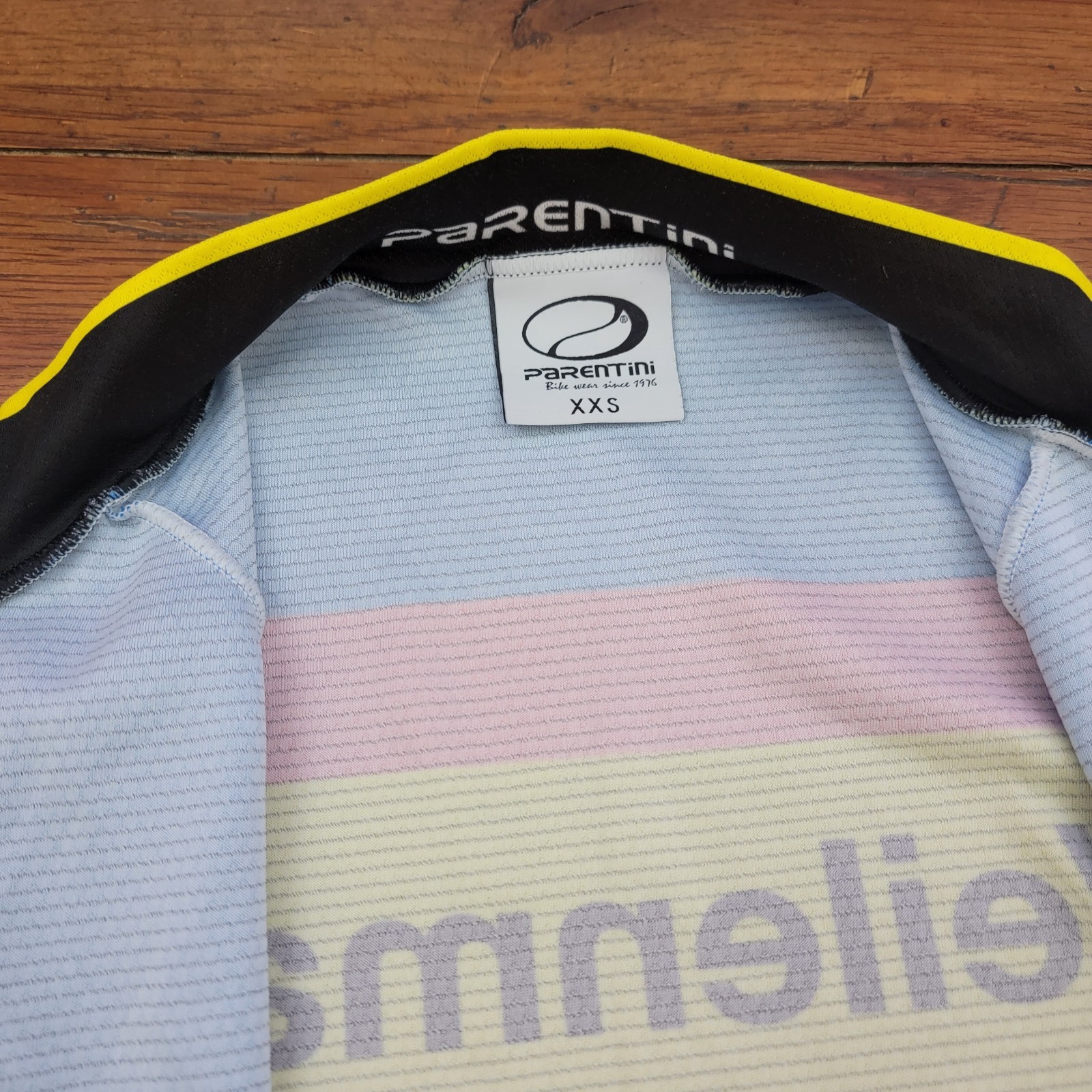 Parentini Mens XXS Cycling Jersey 17″ P2P Bike Pockets Vintage Italy 2XS