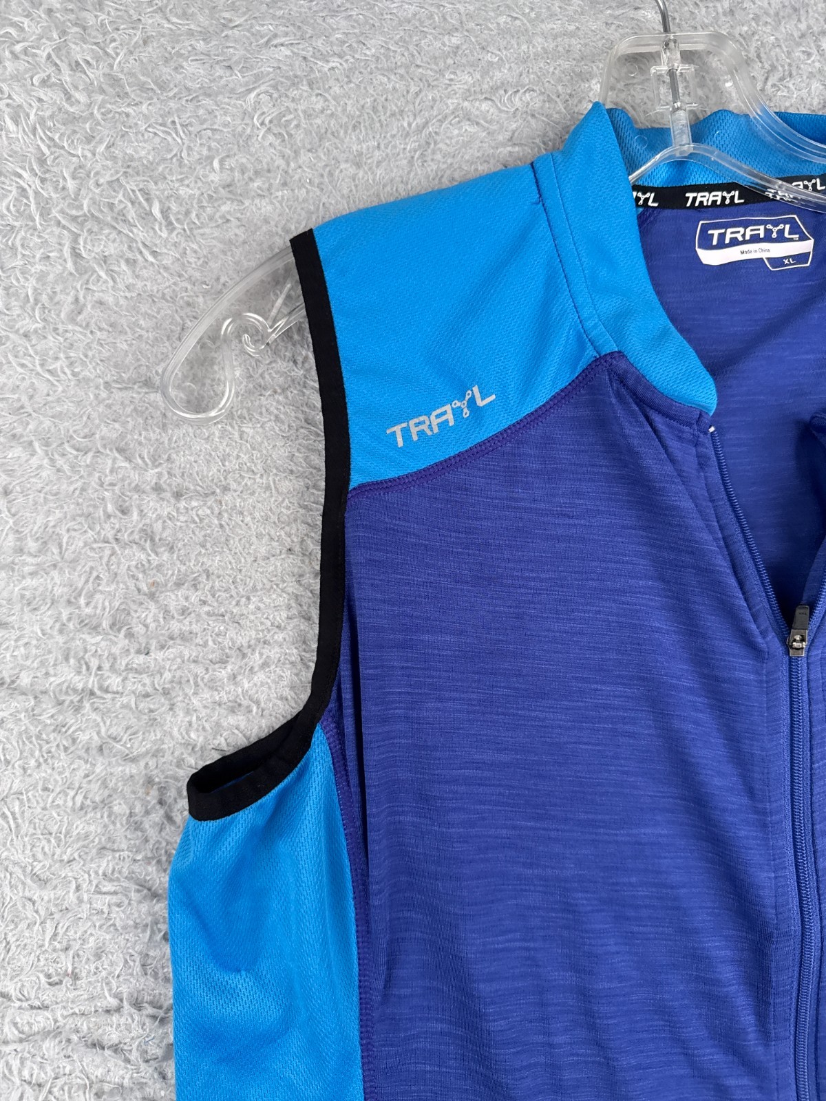 Trayl Cycling Jersey Women Extra Large Blue Tank Sleeveless Full Zip Polyester
