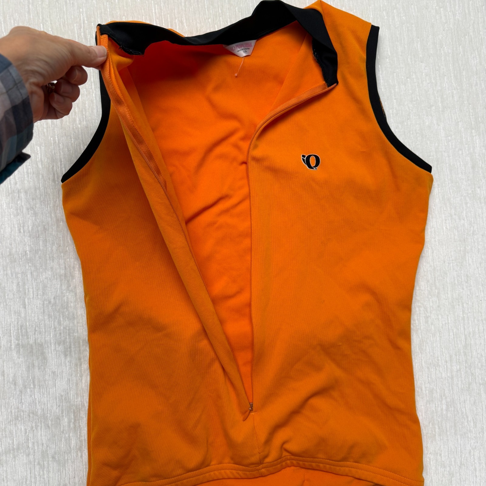 VTG Pearl Izumi UltraSensor Cycling Jersey Mens L Orange Rear Pockets Sleeveless